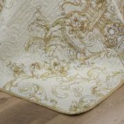 Kit: 1 Cobre-leito Queen Bouti de Microfibra Ultrasonic Estampada + 2 Porta-travesseiros - Livorno Bege - Dui Design