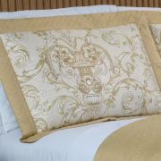 Kit: 1 Cobre-leito Queen Bouti de Microfibra Ultrasonic Estampada + 2 Porta-travesseiros - Livorno Bege - Dui Design