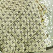 Kit: 1 Cobre-leito Casal + 2 Porta-travesseiros Percal 200 fios 100% Algodo - Liza Verde - Dui Design