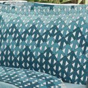 Kit: 1 Cobre-leito Solteiro + 1 Porta-travesseiro Percal 180 fios - Logan Azul - Dui Design