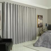 Cortina Blackout Mescla - 2,30m de Altura - Para Varo entre 2,50m e 3,50m de Largura - London Cinza - Dui Design