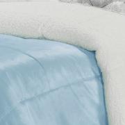 Edredom Casal Pele de Carneiro e Plush Micromink - Sherpa Londres Azul Cool - Dui Design