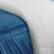 Edredom Queen Pele de Carneiro e Plush Micromink - Sherpa Londres Nautical - Dui Design