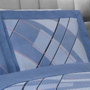 Kit: 1 Cobre-leito King Bouti de Microfibra Ultrasonic Estampada + 2 Porta-travesseiros - Looper Azul - Dui Design