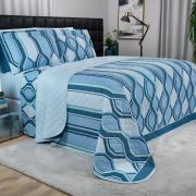 Kit: 1 Cobre-leito Solteiro + 1 Porta-travesseiro 150 fios - Lounge Indigo - Dui Design