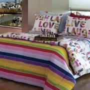 Jogo de Cama Casal 150 fios 100% Algodo - Love - Kacyumara