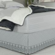 Saia para cama Box Matelassada com Bordado Inglês King - Lucerna Cinza - Dui Design