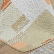 Kit: 1 Cobre-leito King Bouti de Microfibra Ultrasonic Estampada + 2 Porta-travesseiros - Luiza Marfim - Dui Design