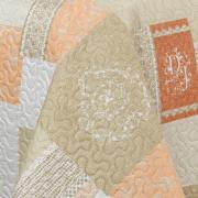 Kit: 1 Cobre-leito King Bouti de Microfibra Ultrasonic Estampada + 2 Porta-travesseiros - Luiza Marfim - Dui Design