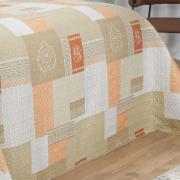 Kit: 1 Cobre-leito King Bouti de Microfibra Ultrasonic Estampada + 2 Porta-travesseiros - Luiza Marfim - Dui Design