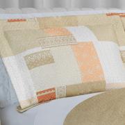 Kit: 1 Cobre-leito King Bouti de Microfibra Ultrasonic Estampada + 2 Porta-travesseiros - Luiza Marfim - Dui Design