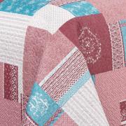 Kit: 1 Cobre-leito King Bouti de Microfibra Ultrasonic Estampada + 2 Porta-travesseiros - Luiza Mauve - Dui Design