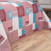 Kit: 1 Cobre-leito King Bouti de Microfibra Ultrasonic Estampada + 2 Porta-travesseiros - Luiza Mauve - Dui Design