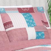 Kit: 1 Cobre-leito King Bouti de Microfibra Ultrasonic Estampada + 2 Porta-travesseiros - Luiza Mauve - Dui Design