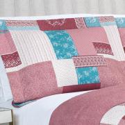 Kit: 1 Cobre-leito King Bouti de Microfibra Ultrasonic Estampada + 2 Porta-travesseiros - Luiza Mauve - Dui Design