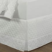 Saia para cama Box Matelassada com Bordado Inglês King - Luxury Branco - Dui Design