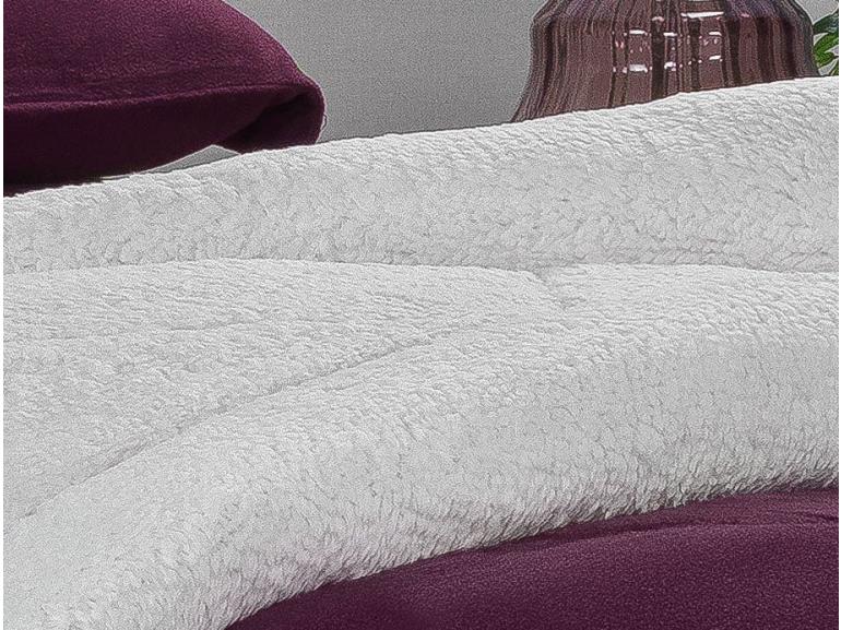 Edredom Queen Pele de Carneiro e Plush - Sherpa Madrid Ameixa - Dui Design