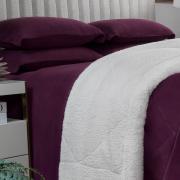 Edredom Queen Pele de Carneiro e Plush - Sherpa Madrid Ameixa - Dui Design