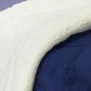 Edredom Queen Pele de Carneiro e Plush - Sherpa Madrid Azul Nave - Dui Design