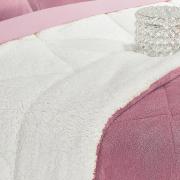 Edredom Casal Pele de Carneiro e Plush - Sherpa Madrid Rosa Chiclete- Dui Design