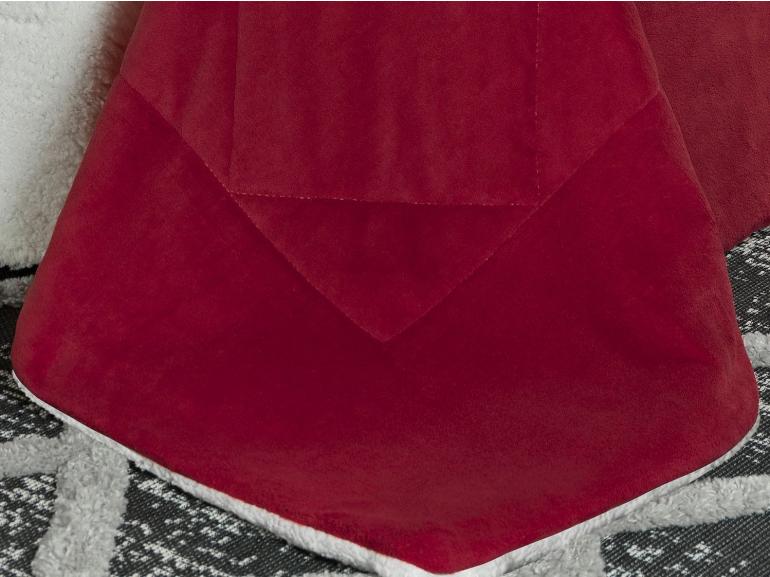 Edredom Queen Plush e Pele de Carneiro - Sherpa Madrid Vermelho - Dui Design