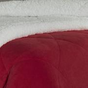 Edredom Queen Plush e Pele de Carneiro - Sherpa Madrid Vermelho - Dui Design