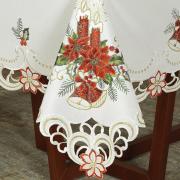 Toalha de Mesa Natal com Bordado Richelieu Quadrada 4 Lugares 160x160cm - Magia Natural - Dui Design