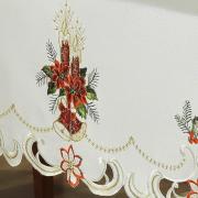 Toalha de Mesa Natal com Bordado Richelieu Retangular 6 Lugares 160x220cm - Magia Natural - Dui Design