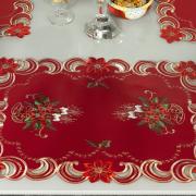 Jogo Americano Natal 4 Lugares (4 peas) com Bordado Richelieu 35x50cm - Magia Vermelho - Dui Design