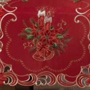 Trilho (Caminho) de Mesa Natal com Bordado Richelieu 45x170cm - Magia Vermelho - Dui Design