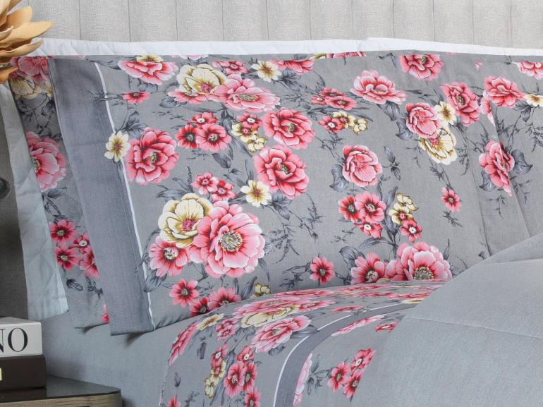 Jogo de Cama King 150 fios - Maiara Cinza - Dui Design