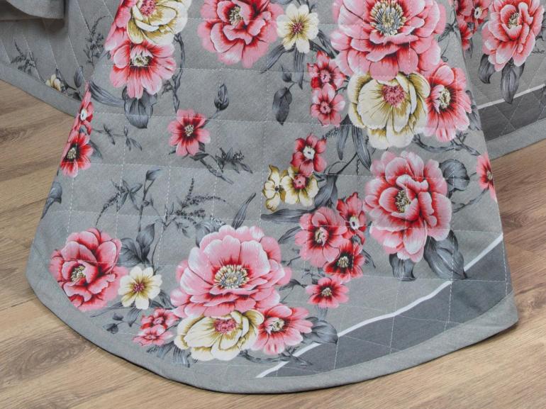 Kit: 1 Cobre-leito Casal + 2 Porta-travesseiros 150 fios - Maiara Cinza - Dui Design