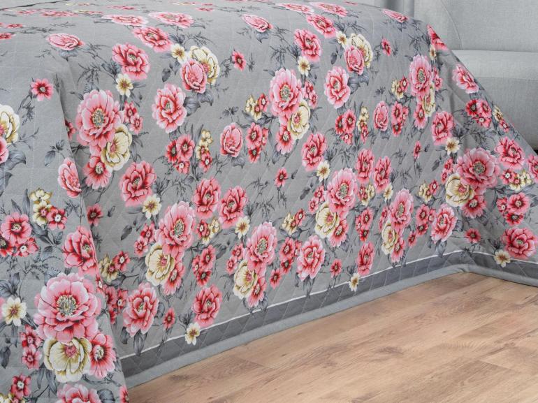 Kit: 1 Cobre-leito Casal + 2 Porta-travesseiros 150 fios - Maiara Cinza - Dui Design