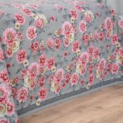 Kit: 1 Cobre-leito Casal + 2 Porta-travesseiros 150 fios - Maiara Cinza - Dui Design