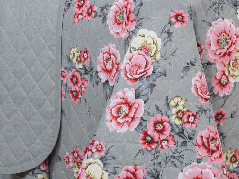 Kit: 1 Cobre-leito Casal + 2 Porta-travesseiros 150 fios - Maiara Cinza - Dui Design