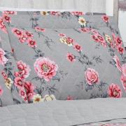 Kit: 1 Cobre-leito Casal + 2 Porta-travesseiros 150 fios - Maiara Cinza - Dui Design