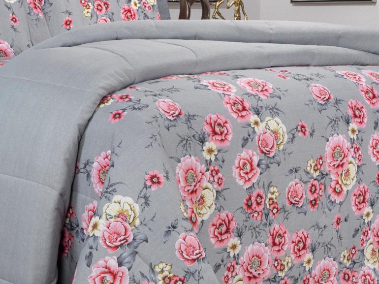 Edredom Queen 150 fios - Maiara Cinza - Dui Design