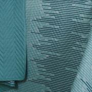 Kit: 1 Cobre-leito Solteiro Bouti de Microfibra Ultrasonic Estampada + 1 Porta-travesseiro - Malone Azul - Dui Design
