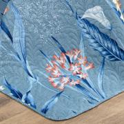 Kit: 1 Cobre-leito Queen Bouti de Microfibra Ultrasonic Estampada + 2 Porta-travesseiros - Malta Indigo - Dui Design