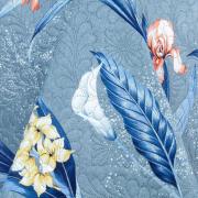 Kit: 1 Cobre-leito Queen Bouti de Microfibra Ultrasonic Estampada + 2 Porta-travesseiros - Malta Indigo - Dui Design