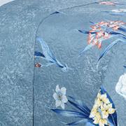 Kit: 1 Cobre-leito Queen Bouti de Microfibra Ultrasonic Estampada + 2 Porta-travesseiros - Malta Indigo - Dui Design