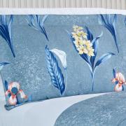 Kit: 1 Cobre-leito Queen Bouti de Microfibra Ultrasonic Estampada + 2 Porta-travesseiros - Malta Indigo - Dui Design