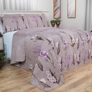 Kit: 1 Cobre-leito Casal Bouti de Microfibra Ultrasonic Estampada + 2 Porta-travesseiros - Malta Vintage - Dui Design