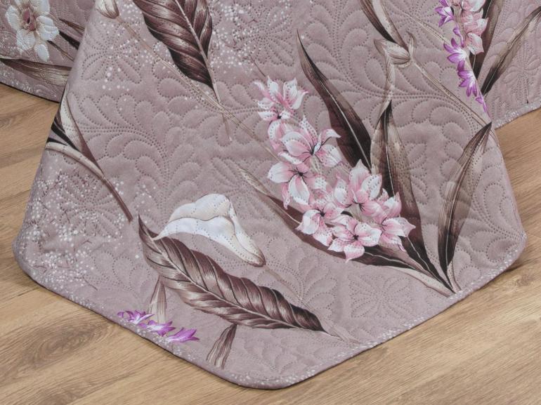 Kit: 1 Cobre-leito Casal Bouti de Microfibra Ultrasonic Estampada + 2 Porta-travesseiros - Malta Vintage - Dui Design