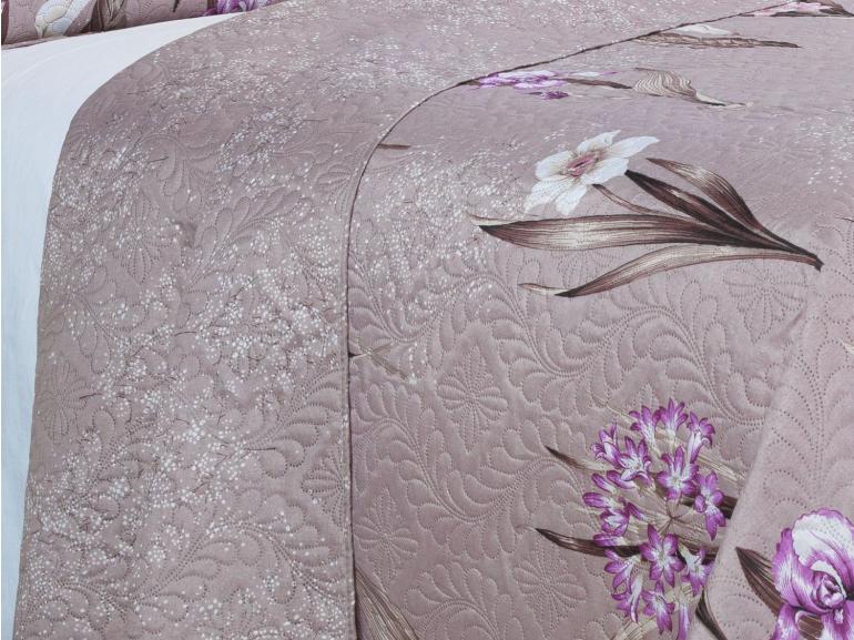 Kit: 1 Cobre-leito Casal Bouti de Microfibra Ultrasonic Estampada + 2 Porta-travesseiros - Malta Vintage - Dui Design