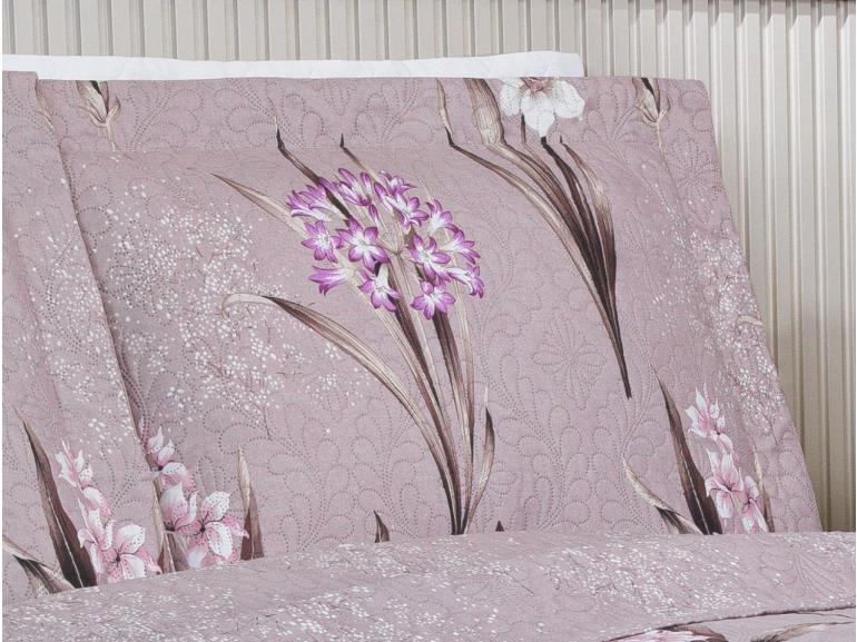 Kit: 1 Cobre-leito Casal Bouti de Microfibra Ultrasonic Estampada + 2 Porta-travesseiros - Malta Vintage - Dui Design