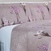 Kit: 1 Cobre-leito Casal Bouti de Microfibra Ultrasonic Estampada + 2 Porta-travesseiros - Malta Vintage - Dui Design