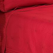 Kit: 1 Cobre-leito Solteiro Bouti Bordada de Microfibra + 1 Porta-travesseiro - Malta Vermelho - Dui Design