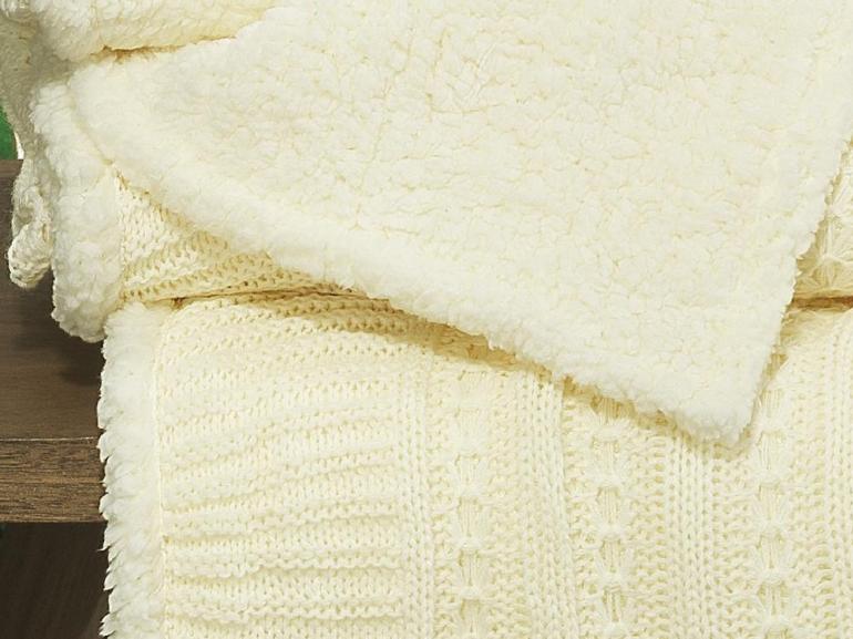 Manta Casal Tricot e com efeito Pele de Carneiro - Treviso Sherpa - Dui Design