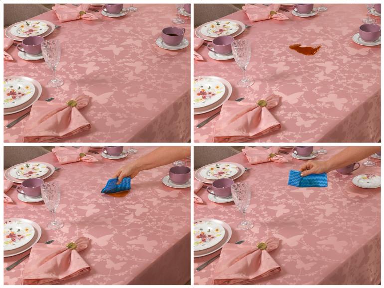 Toalha de Mesa Fcil de Limpar Redonda 220cm - Liberty Rosa Velho - Dui Design